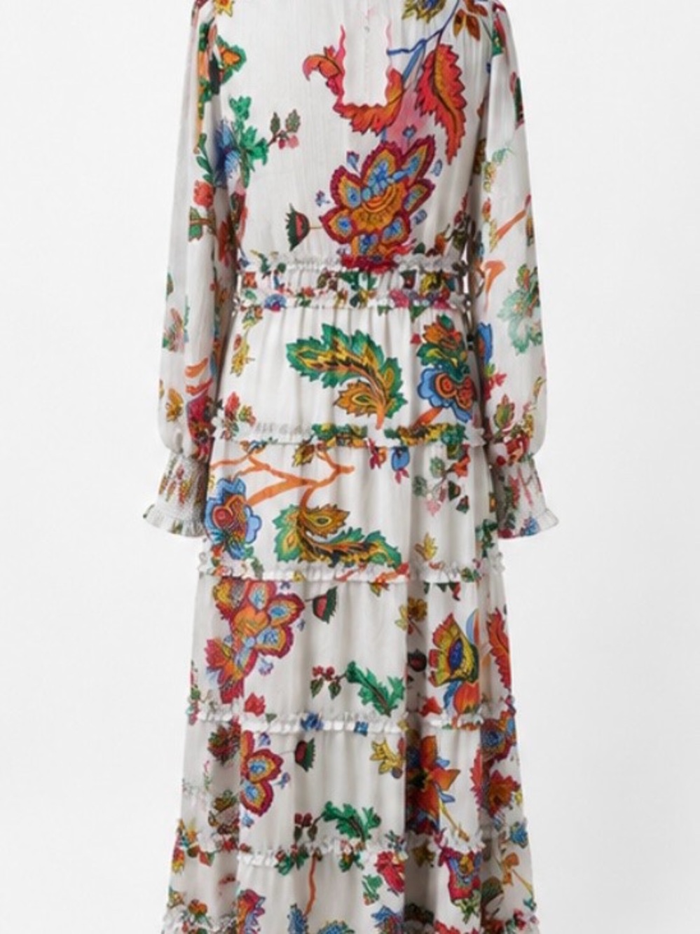 NWT CHELSEA & VIOLET MARGAUX PLISSE FLORAL PRINT TIERED MAXI DRESS-MED - Picture 6 of 13